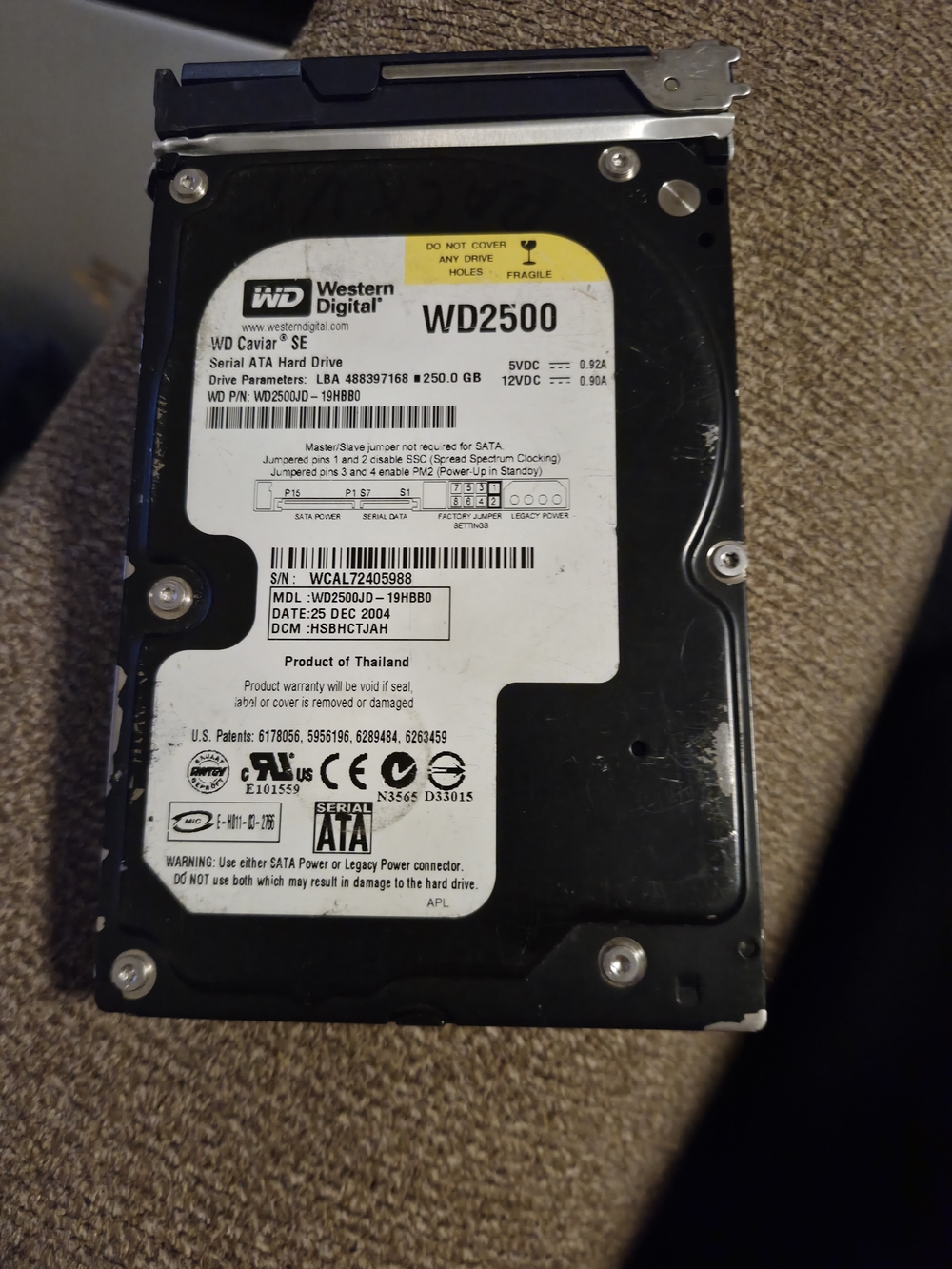 250GB Western Digital Caviar SE Serial ATA Hard Drive